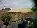 BEACH HUT FRAMEWORK WITH HAND CUT ROOF